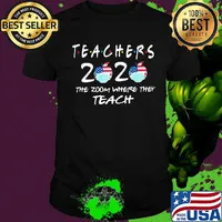 Teachers 2020 the zoom where they teach apple mask american flag independence day shirt