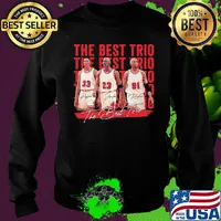 The best trio pippen bulls michael jordan and rodman basketball players signatures s Sweater