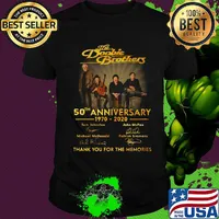 The doobie brothers 50th anniversary 1970 2020 thank you for the memories signatures light shirt