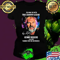 The man the myth true country legend kenny rogers 1938 2020 thanks for the memories signature s Ladies tee
