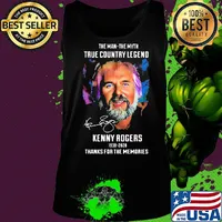 The man the myth true country legend kenny rogers 1938 2020 thanks for the memories signature s Tank top