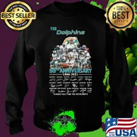 The miami dolphins 55th anniversary 1966 2021 thank you for the memories signatures football s Sweater