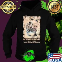 The walking dead movie 10th anniversary 2010 2020 thank you for the memories signature s Hoodie