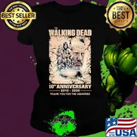The walking dead movie 10th anniversary 2010 2020 thank you for the memories signature s Ladies tee