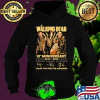 The walking dead movie 10th anniversary 2010 2020 thank you for the memories signatures s Hoodie