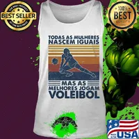 Todos as mulheres nascem iguais mas os melhores jogam voleibol vintage retro s Tank top