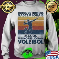 Todos os homens nascem iguais mas os melhores jogam voleibol vintage retro s Sweater