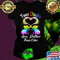 Two dad are better than one heart elephant lgbt s Ladies tee