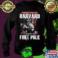 Veteran i didn't go to harvard i went to fort polk american flag independence day s Sweater