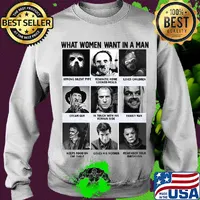 What women want in a man strong silent romantic home loves children dream guy in touch with his feminine side family man horror movie characters s Sweater