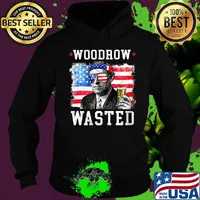 Woodrow wasted drinking 4th of july American flag s Hoodie