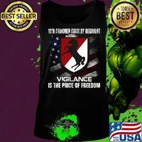 11th armored cavalry regiment vigilance is the price of freedom american flag independence day s Tank top