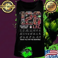 128 years of 1892 2020 liverpool football club players signatures s Tank top