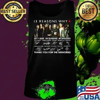 13 reasons why 2017 2020 04 seasons 49 episodes thank you for the memories signatures s Tank top