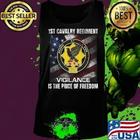 1st cavalry regiment vigilance is the price of freedom american flag independence day s Tank top