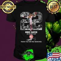 22 Vince Carter 2018-2020 Atlanta Hawks thank you for the memories signature shirt