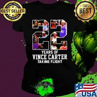 22 year of carter taking flight atlanta basketball legend vince #15 fan s Ladies tee