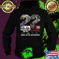 22 years of 1998 2020 gorillaz thank you for the memories signatures s Hoodie