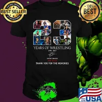 23 years of wrestling 1996 2019 dwayne johnson the rock thank you for the memories signature shirt