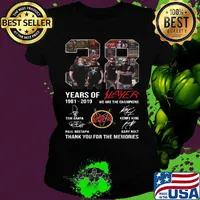 38 years of 1981 2019 slayer we are the champions thank you for the memories signatures s Ladies tee