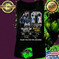 40 years of 1980 2020 depeche mode thank you for the memories signatures s Tank top