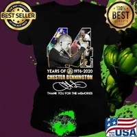 44 years of 1976 2020 chester bennington thank you for the memories signature s Ladies tee