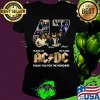 47 years of 1973-2020 AC DC Thank you for the memories signature s Ladies tee