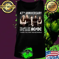 47th anniversary years of 1973-2020 AC DC Thank you for the memories signature s Tank top