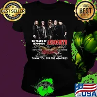 50 years of 1970 2020 aerosmith thank you for the memories signatures s Ladies tee