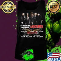 50 years of 1970 2020 aerosmith thank you for the memories signatures s Tank top
