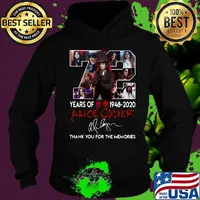 72 years of 1948 2020 alice cooper thank you for the memories signature s Hoodie