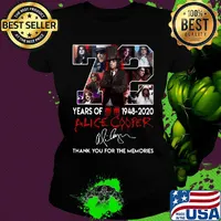 72 years of 1948 2020 alice cooper thank you for the memories signature s Ladies tee