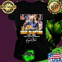 75 eric clapton 1945 2020 thank you for the memories signature s Ladies tee
