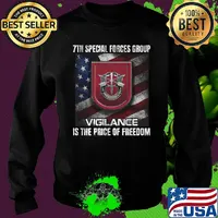 7th special forces group vigilance is the price of freedom american flag independence day s Sweater
