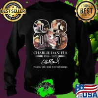 83 charlie daniels 1936 2020 thank you for the memories signature s Sweater
