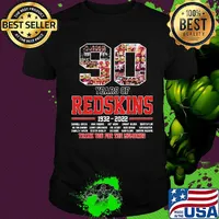 90 years of redskins football 1932 2022 thank you for the memories shirt