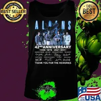 Aliens 42nd anniversary 1979 2021 thank you for the memories signatures s Tank top