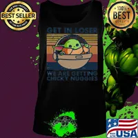 Baby yoda get in loser we are getting chicky nuggies vintage retro s Tank top