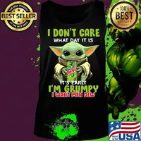 Baby yoda i don't care what day it is i'm grumpy i want mtn dew s Tank top