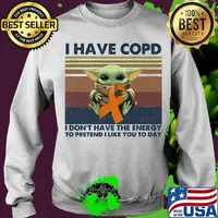Baby yoda i have copd i don't havee the energy to pretend i like you to day vintage retro s Sweater