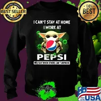 Baby yoda mask i can't stay at home i work at pepsi we fight when others can't anymore covid-19 s Sweater