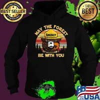 Bear smokey may the forest be with you vintage retro s Hoodie
