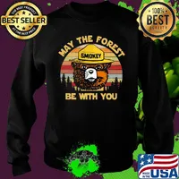 Bear smokey may the forest be with you vintage retro s Sweater