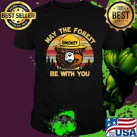 Bear smokey may the forest be with you vintage retro shirt