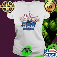 Beer bud light firework america 4th of july independence day s Ladies tee