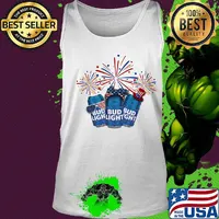 Beer bud light firework america 4th of july independence day s Tank top