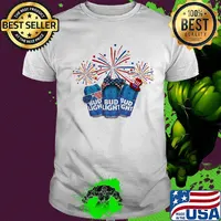 Beer bud light firework america 4th of july independence day shirt