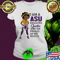 Betty boop alcorn i am a asu educated queen and i am proud of my roots s Ladies tee