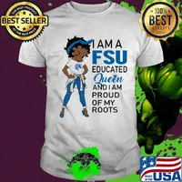 Betty boop alcorn i am a fsu educated queen and i am proud of my roots shirt
