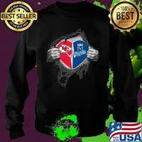 Blood insides kansas city chiefs and kansas city royals heartbeat s Sweater